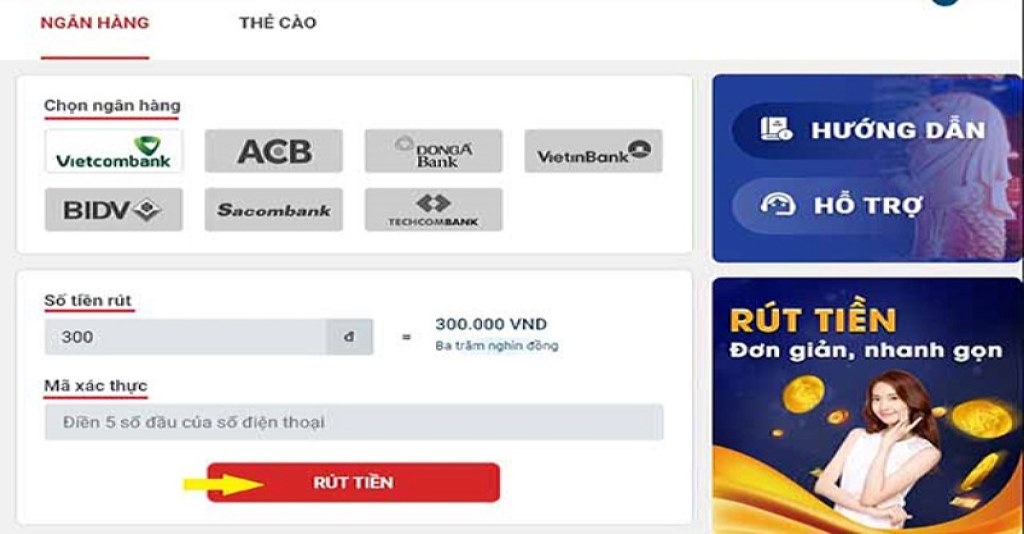 Cược thắng game được nhà cái hỗ trợ rút thưởng liền 